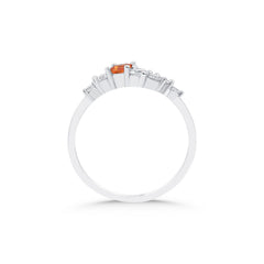 Weissgold-Ring mit Diamanten und Saphir - YZ0002813