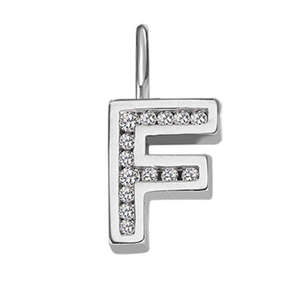 Anhänger Silber 925 weiss Buchstabe F poliert rhodiniert - 6256.08989/0600