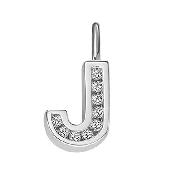 Anhänger Silber 925 weiss Buchstabe J poliert rhodiniert - 6256.08989/1000