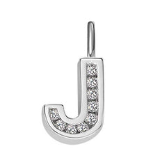 Anhänger Silber 925 weiss Buchstabe J poliert rhodiniert - 6256.08989/1000