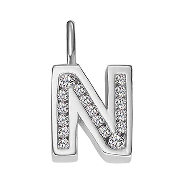 Anhänger Silber 925 weiss Buchstabe N poliert rhodiniert - 6256.08989/1400