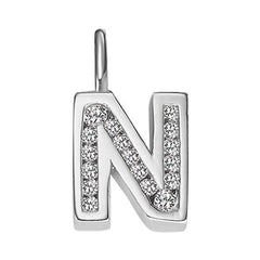Anhänger Silber 925 weiss Buchstabe N poliert rhodiniert - 6256.08989/1400