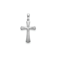 Kreuz Anhänger 925 Silber Matt/Poliert Rhodiniert 21x14 mm - 6258.03317/0001