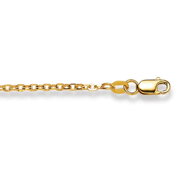 Ankerhalskette 18 Karat Gold -750 in Gelbgold Unisex 38 cm - 50 cm x 2.1 mm