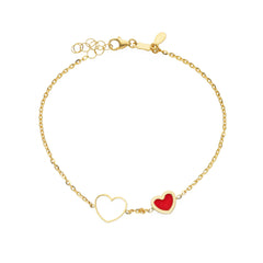 Damen Armband in 750/18 Karat Gelbgold, Herzen in Gold - 267132
