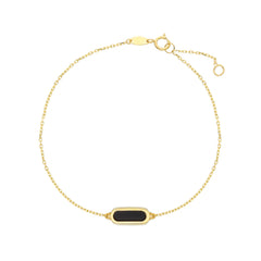 Damen Armband in 750/18 Karat Gelbgold mit Onyx - 277662