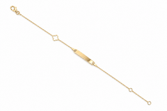 Baby Kinder Gelbgold ID-Armband mit Stern & Gratis Gravur