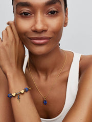 Pandora Blaue Kordel Kastenkette Armband Vergoldet - 563816C02