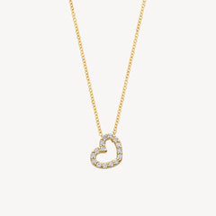 Blush Herzkette in 750/18 Karat Gelbgold mit Zirkoniasteinen - 3072YZI