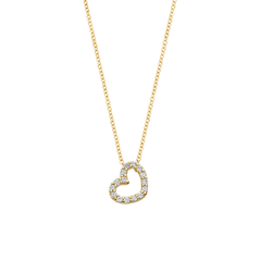 Blush Herzkette in 750/18 Karat Gelbgold mit Zirkoniasteinen - 3072YZI
