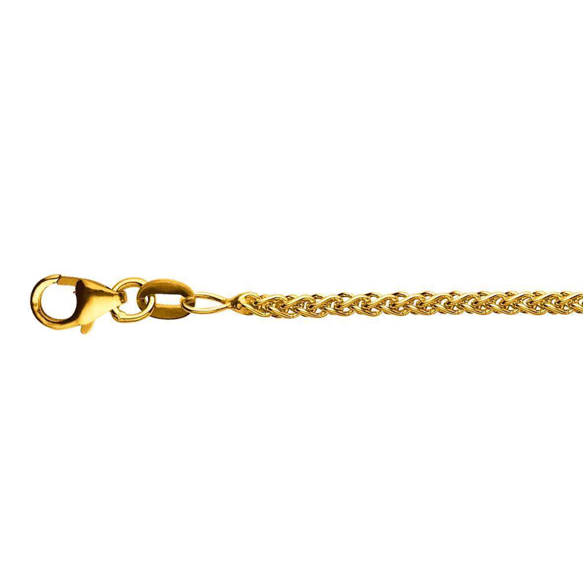 Bracelet Gold 750 gelb Classics poliert Zopf Karabiner 19 cm 2.1 mm - 1171.04603/1900