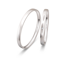 Breuning Dezent Trauringe mit Diamant 0,007 ct./ges. - 48/04332 & 48/04331