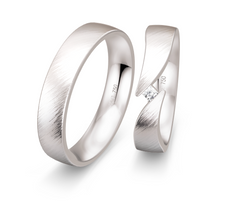 Breuning Klassik Trauringe mit Diamant - 48/06674 & 48/06673