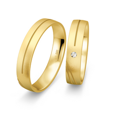 Breuning Klassik Trauringe mit Diamant 0,15 ct - 48/07076 & 48/07075