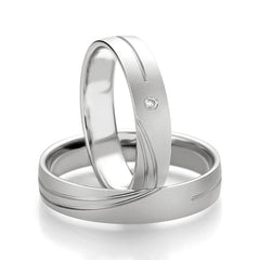 Breuning Klassik Trauringe mit Diamant 0,15 ct - 48/07076 & 48/07075