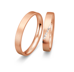 Breuning Konfi Display 2 Trauringe mit 5 Diamanten - 48/05854 & 48/05853