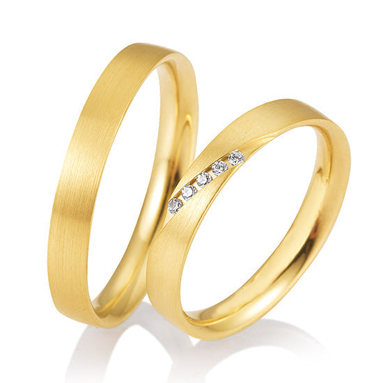 Breuning Konfi Display 2 Trauringe mit Diamanten 0,05 ct./ges - 48/05854 & 48/05853