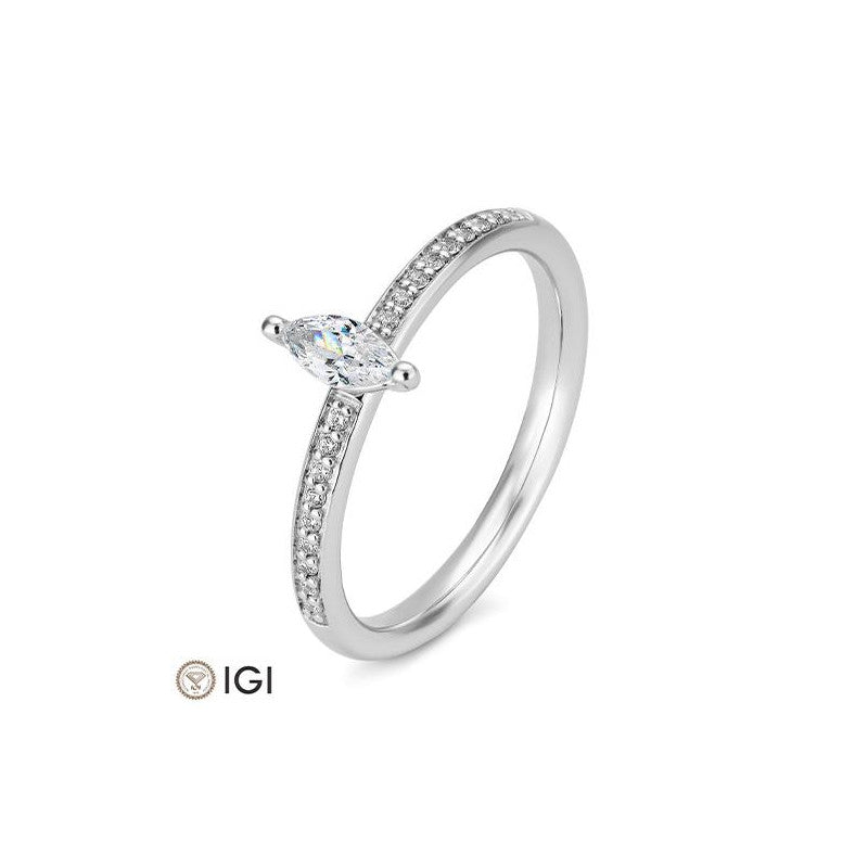 Breuning Navette Verlobungsring mit Diamanten - 41/06237