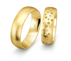 Breuning Sternenhimmel Trauringe mit 9 Diamanten - 48/02658 & 48/02657