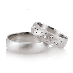 Breuning Sternenhimmel Trauringe mit 9 Diamanten - 48/02658 & 48/02657