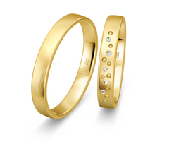Breuning Sternenhimmel Trauringe mit 5 Diamanten - 48/05724 & 48/05723