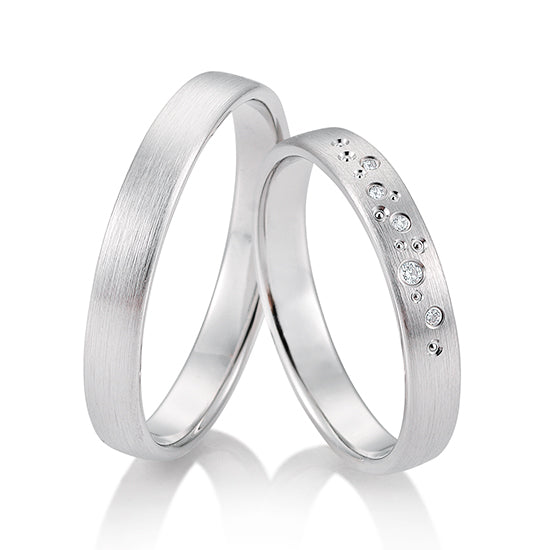 Breuning Sternenhimmel Trauringe mit 5 Diamanten - 48/05724 & 48/05723