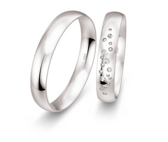 Breuning Sternenhimmel Trauringe mit 6 Diamanten - 48/05726 & 48/05725