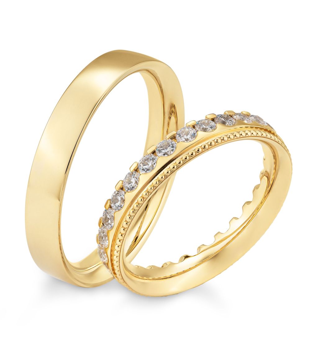 Breuning Trauringe Phoenix mit Diamanten - 48/06710 & 48/06709