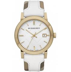 Burberry BU9015 The City Uhr – Weiss & Gold – Swiss Quartz – 38 mm Designer