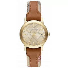 Burberry The City Haymarket Damenuhr in Gold‑Braun - BU9133