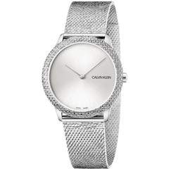 Calvin Klein Minimal 35mm Uhr Silber Edelstahl Mesh - K3M22T26