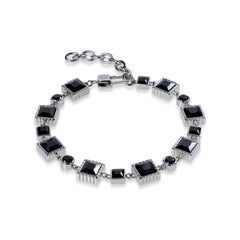 Coeur de Lion Geometry Spinell Armband Schwarz Silber 