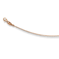 Collier Anker Rund Bicolor 750 Gold | Weissgold-Rotgold 0.6 mm