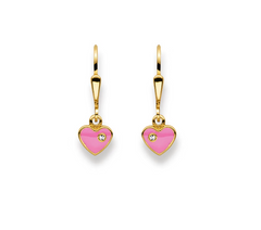 Boucles d'oreilles coeur en or jaune 18 carats 750 - 6x5 mm