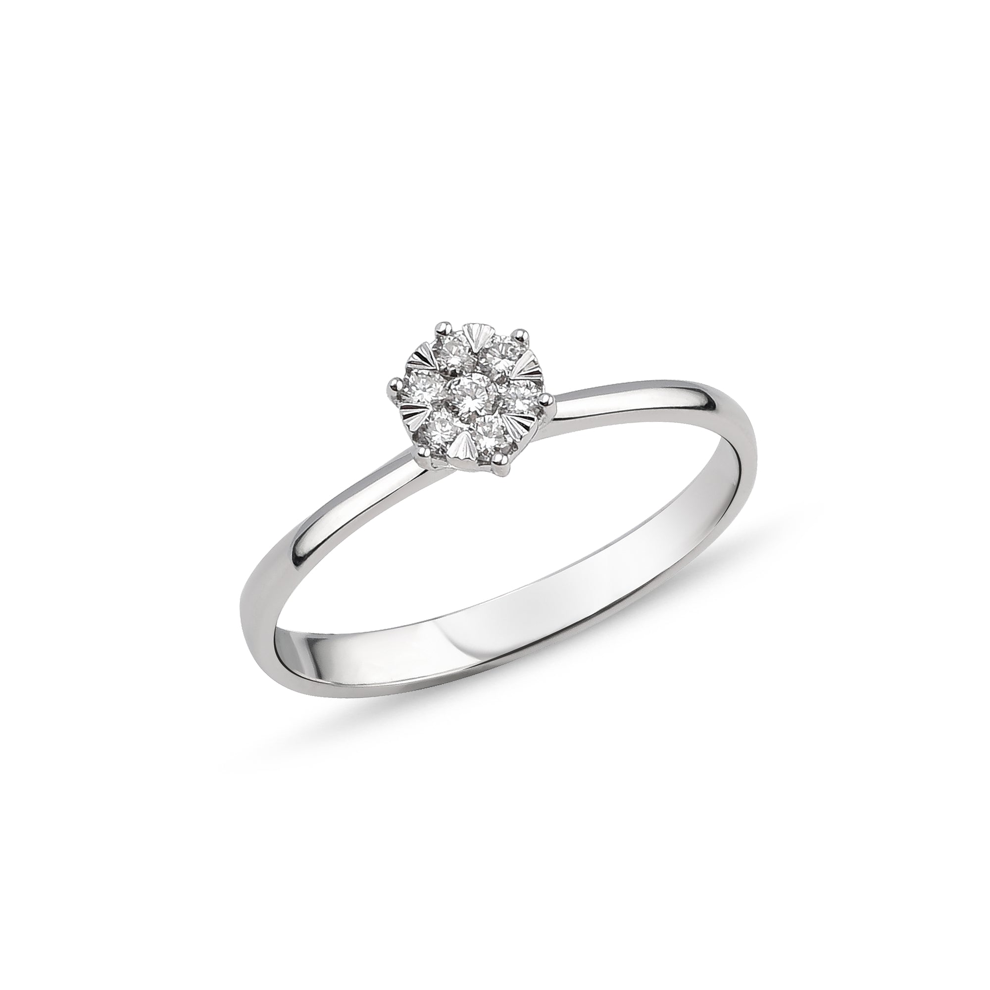 Damen Diamantring aus 18K Weissgold in Grösse 54 - YZ0005381