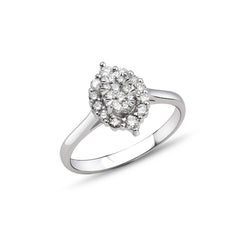 Damen Diamantring aus 18K Weissgold in Grösse 54 - YZ0005383
