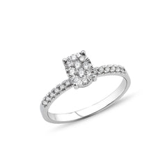 Damen Diamantring aus 18K Weissgold in Grösse 54 - YZ0005400
