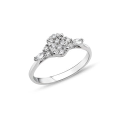 Damen Diamantring aus 18K Weissgold in Grösse 54 - YZ0005411
