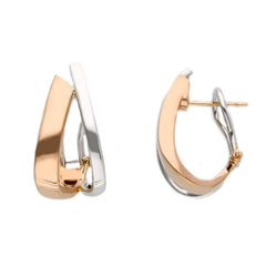 Boucles d'oreilles élégantes pour femme en or bicolore 18 carats – or blanc et or rose - 277334