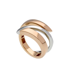 Eleganter Damenring aus 18 Karat Bicolor Gold – Weiss und Rosé für zeitlose Schönheit - 277337
