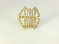 Exquisiter Damenring aus 18 Karat Gelbgold – mit 121 Diamanten veredelt - YZ0003252