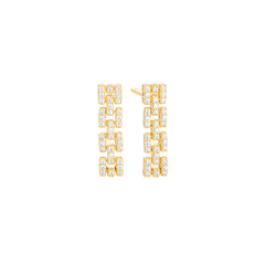 Facet Smart Ohrhänger in 18 Karat Gelbgold mit gefassten Diamanten - E0140D03GYN00