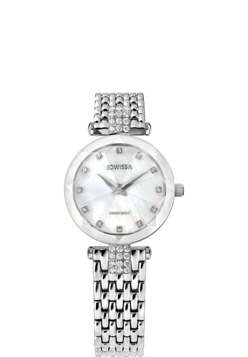 Facet Strass Schweizer Damenuhr - J5.636.S