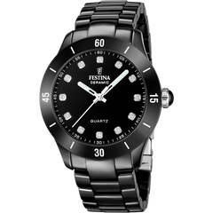 Festina Ceramic Damenuhr in Schwarz - F20723/2