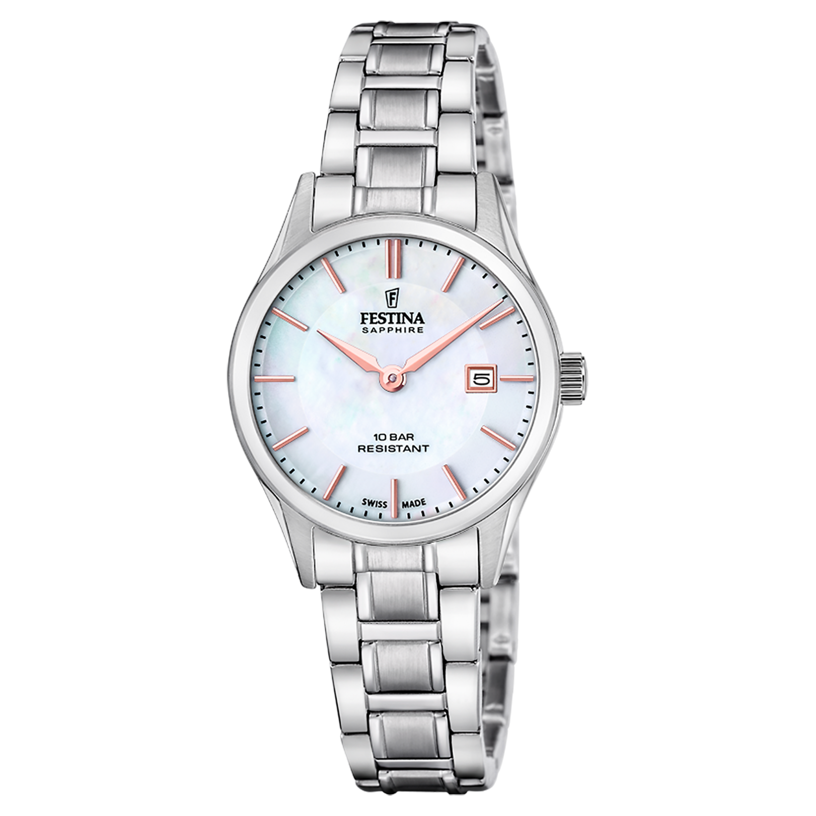 Festina Swiss Made Damenuhr - Perlmutt Zifferblatt - F20068/2