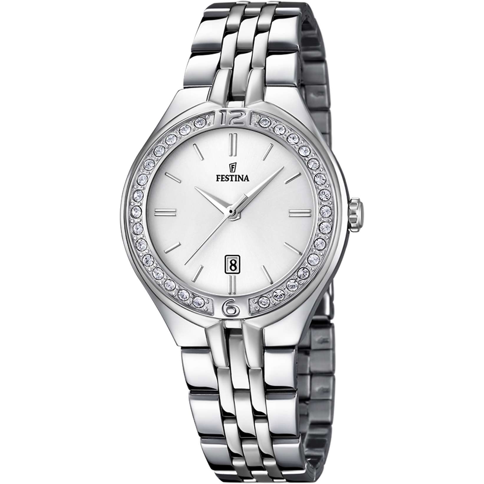 Festina Mademoiselle Swiss Made Damenuhr mit Edelstahl Armband - F16867/1