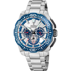 Festina Herrenuhr Swiss Made Chrono Bike - Silberfarbens Stahl Armband - F20724/1