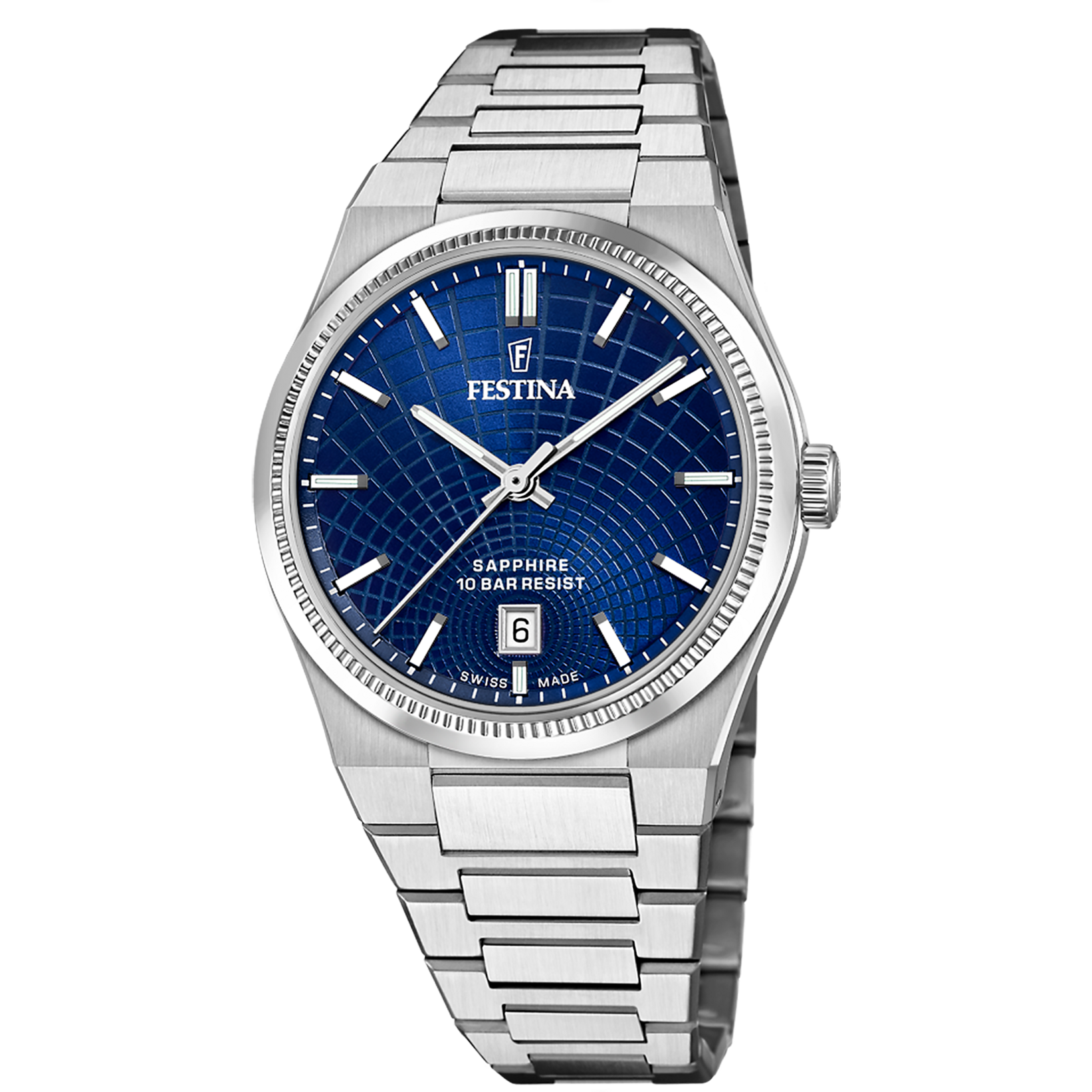 Festina Swiss Made Rivé Herrenuhr mit Blauem Zifferblatt - F20051/4
