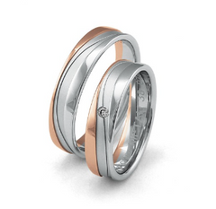 Fischer Trauringe Bicolor mit Diamanten - 38-07535-050/05-07535-050