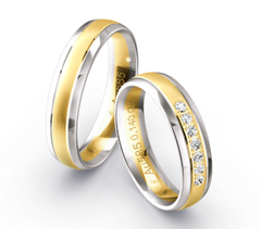 Fischer Trauringe Bicolor mit Diamanten - 38-34590-050/05-34590-050